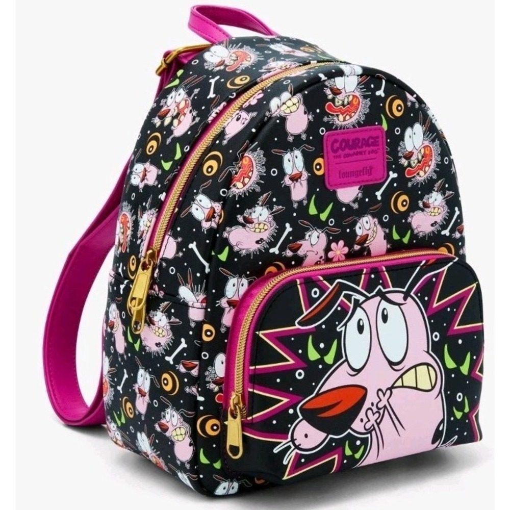 NEW Loungefly Cartoon Network Courage The Cowardly Dog AOP Mini Backpack